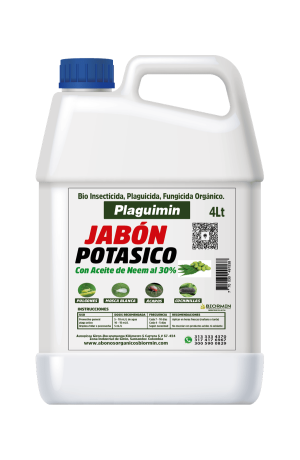 Jabón Potásico Plaguimin 4 Litros - Bio insecticida orgánico con aceite de neem