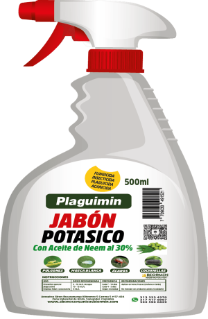Jabón Potásico Plaguimin 500ml Aspersor - Bio insecticida orgánico con aceite de neem
